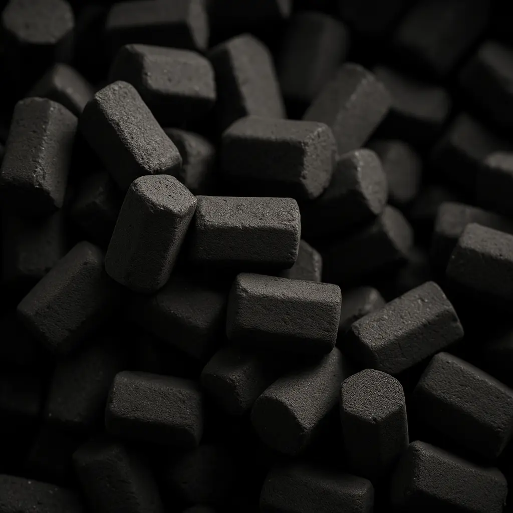 Premium coconut charcoal briquette cubes for shisha - uniform size and shape with glowing embers